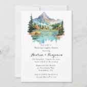 Forest Lakeside Mountain Wedding Couples Dusche Einladung (Vorderseite)