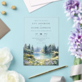 Forest Lakeside Wildflowers Floral Wedding Acryleinladungen (In Situ (Hochzeit))