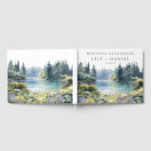 Forest Lakeside Wildflowers Floral Wedding Gästebuch (Voll)