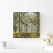 Forest Landscape Quadratische Wanduhr (Zuhause)