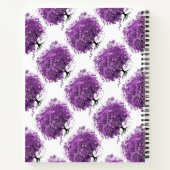 Forest Lila Heart Leaf Tree Hochzeitsplaner Notizblock (Rückseite)