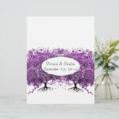 Forest Lila Heart Leaf Tree Wedding (Stehend Vorderseite)