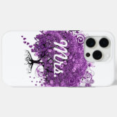 Forest Lila Heart Leaf Tree Wedding Case-Mate iPhone Hülle (Rückseite (Horizontal))