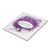 Forest Lila Heart Leaf Tree Wedding Fliese (Seite)