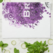 Forest Lila Heart Leaf Tree Wedding Handtuch (Gefaltet)