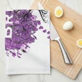 Forest Lila Heart Leaf Tree Wedding Handtuch (Viertel Falte)