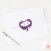 Forest Lila Heart Leaf Tree Wedding Herz-Aufkleber (Umschlag)
