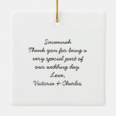 Forest Lila Heart Leaf Tree Wedding Keramikornament (Rückseite)