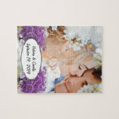 Forest Lila Heart Leaf Tree Wedding Puzzle (Horizontal)