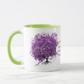 Forest Lila Heart Leaf Tree Wedding Tasse (Links)