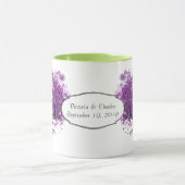 Forest Lila Heart Leaf Tree Wedding Tasse (Zentrum)