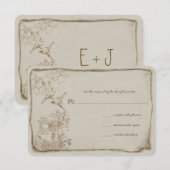 Forest Love Bird Hochzeitseinladungen RSVP Karte (Vorne/Hinten)