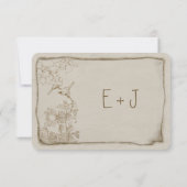 Forest Love Bird Hochzeitseinladungen RSVP Karte (Rückseite)