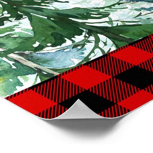 Forest Lumberjack Baby Dusche Begrüßungszeichen Poster (Ecke)