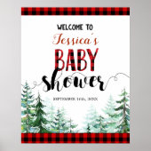 Forest Lumberjack Baby Dusche Begrüßungszeichen Poster (Vorne)