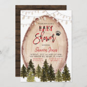 Forest Lumberjack Baby Dusche Einladung (Vorne/Hinten)