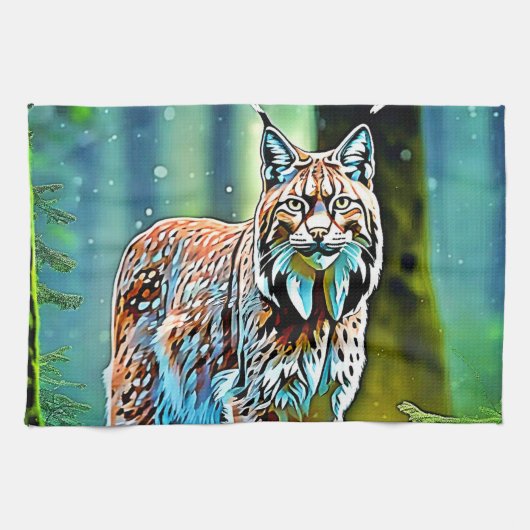 Forest Lynx Blize Design Geschirrtuch (Horizontal)