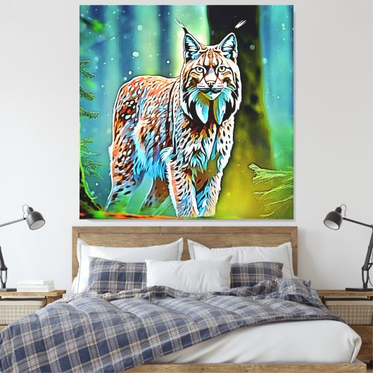 Forest Lynx Blize Design Leinwanddruck (Insitu (Schlafzimmer))