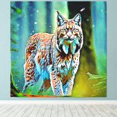 Forest Lynx Blize Design Leinwanddruck (Insitu (Holzboden))