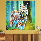 Forest Lynx Blize Design Leinwanddruck (Insitu (Wohnzimmer))