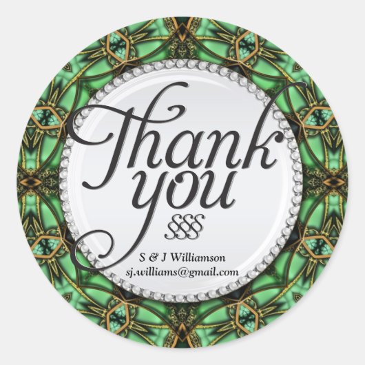 Forest Magic Gold Green Danke Stickers (Vorderseite)