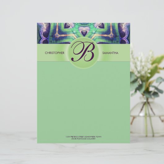 Forest Magic Liebe Seed Monogram Letterhead Briefbogen (Stehend Vorderseite)