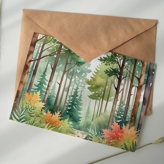 Forest Magic Woodsy Postcard Feiertagspostkarte