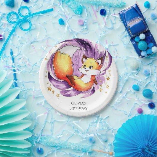 Forest Magical Fox Geburtstag Pappteller (Party)