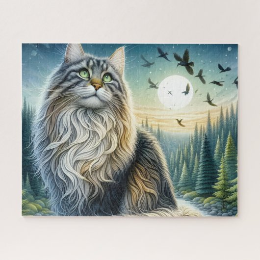 Forest Maine Coon Cat Puzzle (Horizontal)
