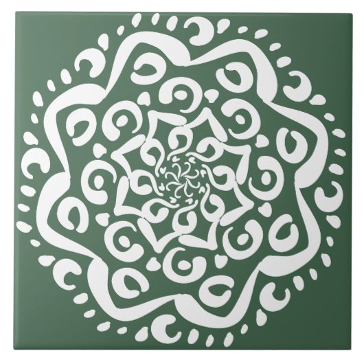 Forest Mandala Fliese (Vorderseite)