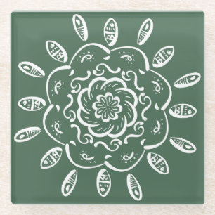 Forest Mandala Glasuntersetzer