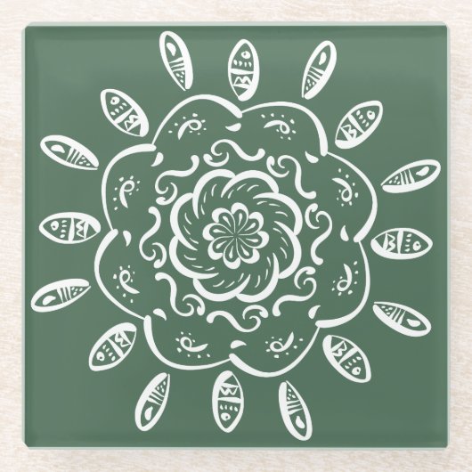 Forest Mandala Glasuntersetzer (Vorderseite)