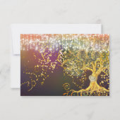 Forest Mason Jar Fairytale Lila und goldene Hochze RSVP Karte (Rückseite)