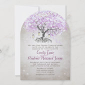 Forest Mason Jar Lavender Leaf Tree Wedding Einladung (Vorderseite)