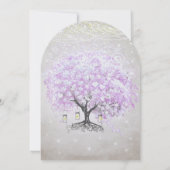 Forest Mason Jar Lavender Leaf Tree Wedding Einladung (Rückseite)