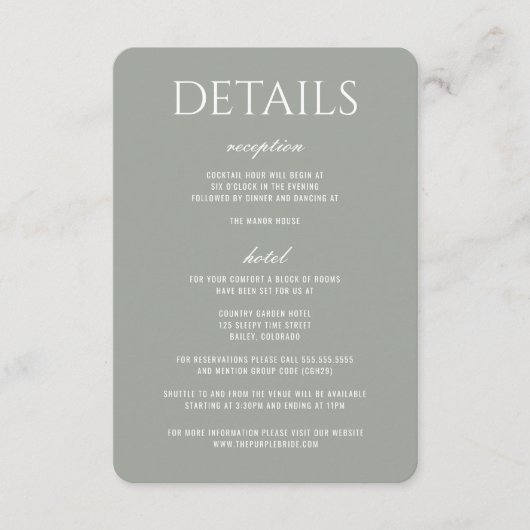 Forest Meadow Wedding Begleitkarte (Vorderseite)