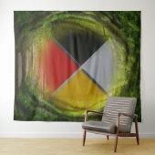 Forest Medicine Wheel Extra Large Tapestry Wandteppich (Beispiel (Horizontal))
