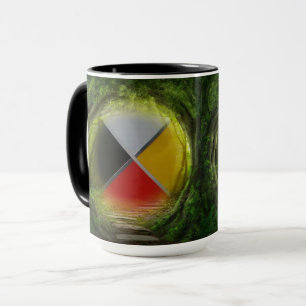 Forest Medicine Wheel Große Combo-Tasse Tasse