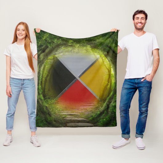 Forest Medicine Wheel Medium Fleece Blanket (Beispiel)