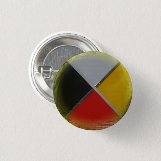 Forest Medicine Wheel Small Round Button (Vorne & Hinten)