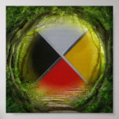 Forest Medicine Wheel Square Value Poster (Vorne)