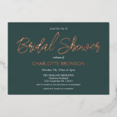 Forest Minimalistisch Script Brautparty Rose Gold Folieneinladung (Vorderseite)