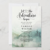 Forest Mist Adventure Mountains Kinderdusche Einladung (Vorderseite)