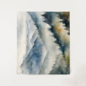 Forest Mist Wasserfarbe Malerei Wandteppich (Vorderseite)