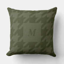 Forest Moss Hahnentrittmuster Mit Monogramm Kissen