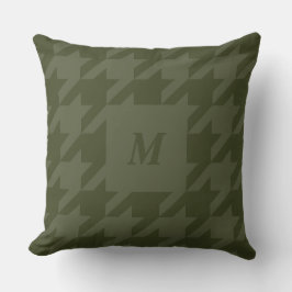 Forest Moss Hahnentrittmuster Mit Monogramm Kissen