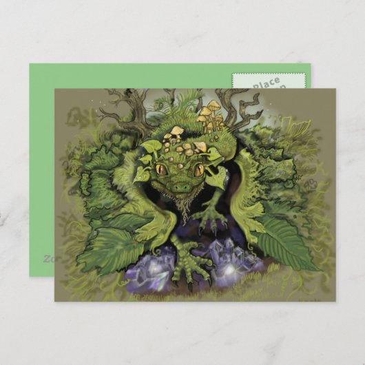 Forest Moss Magic Dragon Postkarte (Vorne/Hinten)