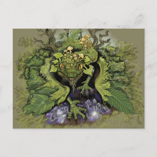Forest Moss Magic Dragon Postkarte (Vorderseite)