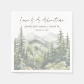 Forest Mountain Adventure Bridal Shower Serviette (Vorderseite)