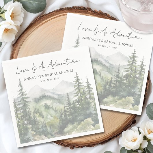 Forest Mountain Adventure Bridal Shower Serviette